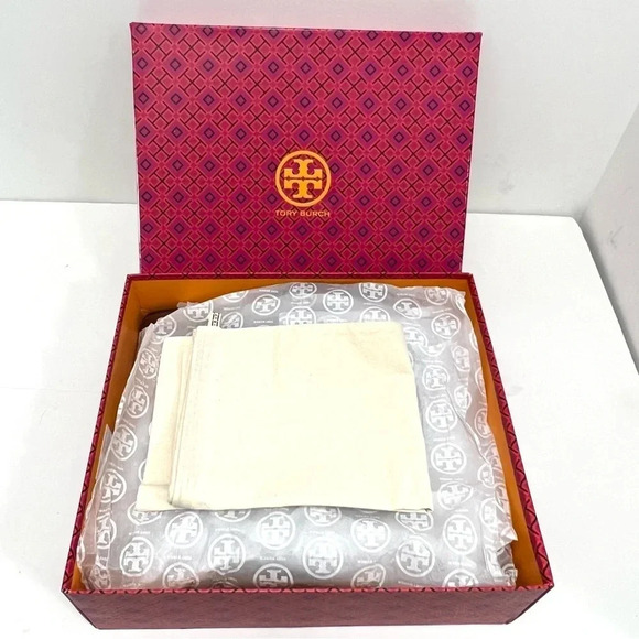 Tory Burch Multi Logo Buckle Boot Ankle Booties Square Toe Claret Burgundy 10 - Picture 10 of 14